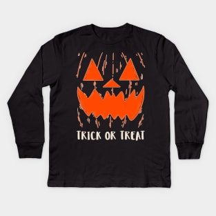 Spooky Halloween Trick or Treat Kids Long Sleeve T-Shirt